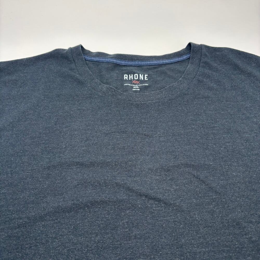 Rhone Mens 2XL Solid Black Crewneck Short Sleeve Cotton Blend T-Shirt